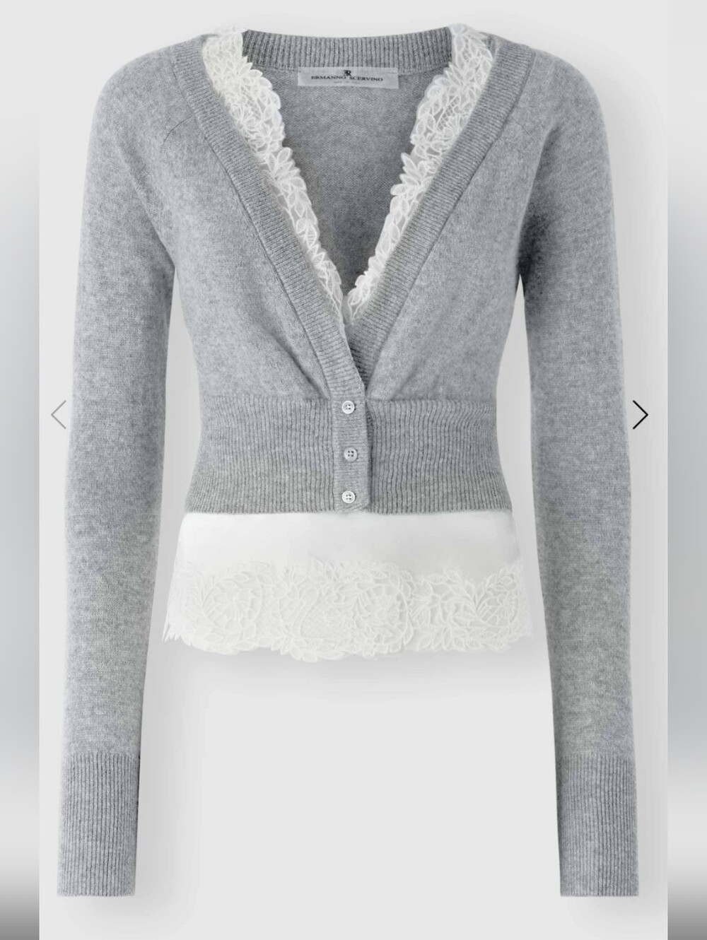 Ermanno Scervino FIRE! NWT! Cropped Cashmere Cardigan in Heathered Gray. IT 38.